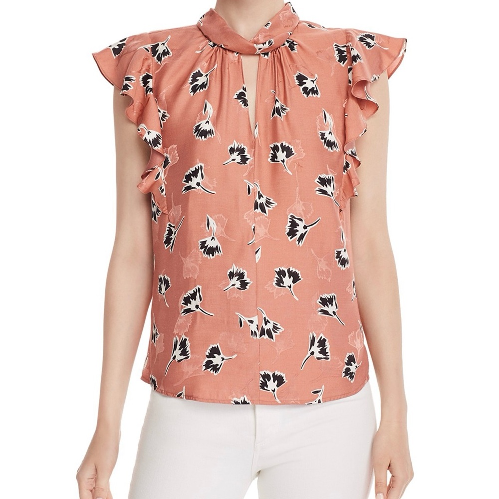 Rebecca Taylor Paintbrush Floral Top Size L